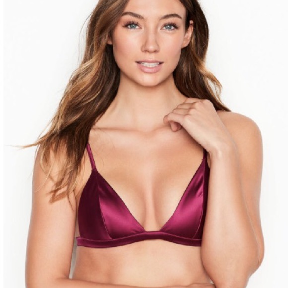 satin triangle bralette